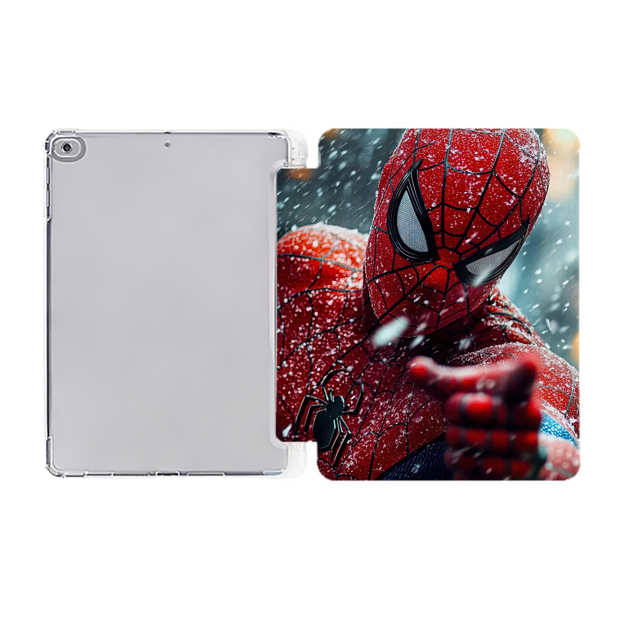 （画像用） Spider Man スパイダーマン IPad ケース ペン収納付き 三つ折りスタンド PUレザー×シリコン 対応機種9.5/10.5/10.9インチ